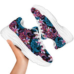 Paisley And Floral Pattern Print White Chunky Shoes