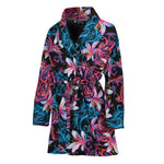 Paisley And Floral Pattern Print Women's Bathrobe