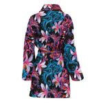 Paisley And Floral Pattern Print Women's Bathrobe