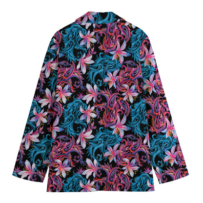 Paisley And Floral Pattern Print Women's Blazer