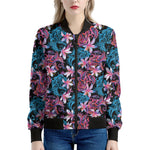 Paisley And Floral Pattern Print Women's Bomber Jacket