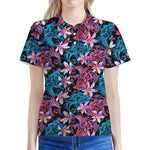 Paisley And Floral Pattern Print Women's Polo Shirt