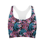 Paisley And Floral Pattern Print Women's Sports Bra