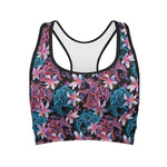 Paisley And Floral Pattern Print Women's Sports Bra