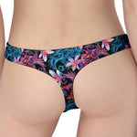 Paisley And Floral Pattern Print Women's Thong