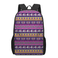 Paisley Elephant Hamsa Pattern Print 17 Inch Backpack
