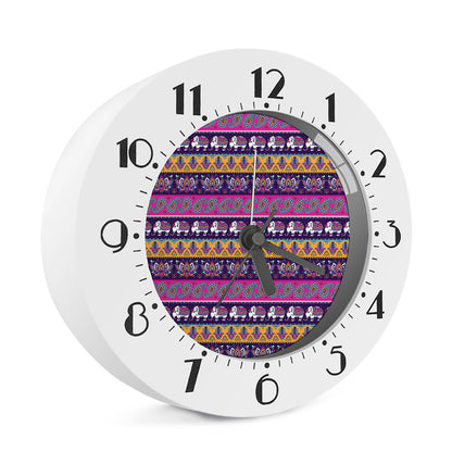 Paisley Elephant Hamsa Pattern Print Alarm Clock