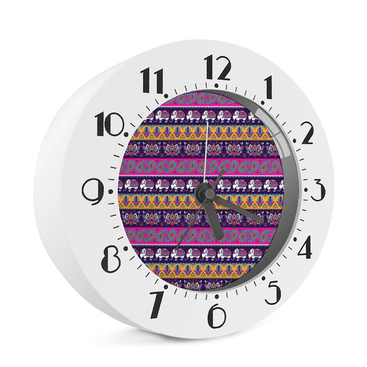 Paisley Elephant Hamsa Pattern Print Alarm Clock