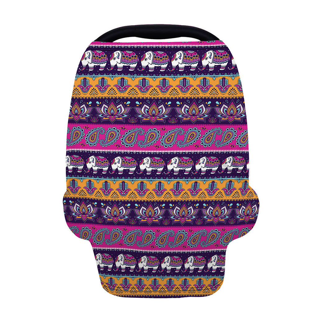 Paisley Elephant Hamsa Pattern Print Baby Seat Cover