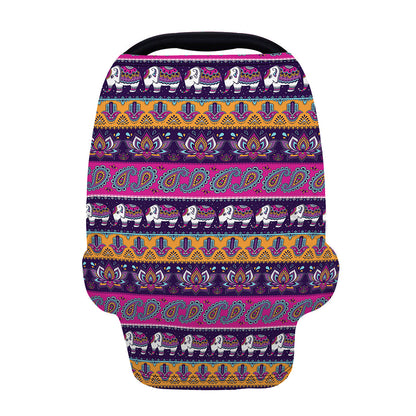 Paisley Elephant Hamsa Pattern Print Baby Seat Cover