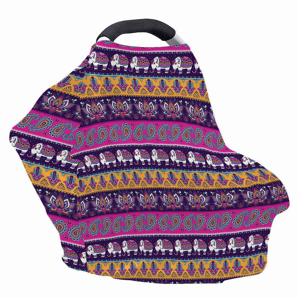 Paisley Elephant Hamsa Pattern Print Baby Seat Cover