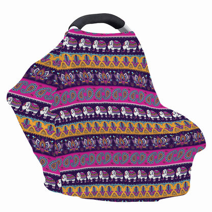 Paisley Elephant Hamsa Pattern Print Baby Seat Cover