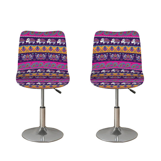 Paisley Elephant Hamsa Pattern Print Bar Stool Covers