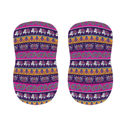 Paisley Elephant Hamsa Pattern Print Bar Stool Covers