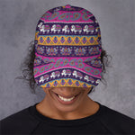 Paisley Elephant Hamsa Pattern Print Baseball Cap
