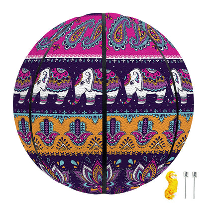 Paisley Elephant Hamsa Pattern Print Basketball