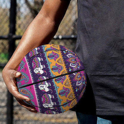 Paisley Elephant Hamsa Pattern Print Basketball