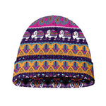 Paisley Elephant Hamsa Pattern Print Beanie