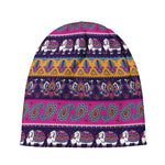 Paisley Elephant Hamsa Pattern Print Beanie