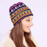 Paisley Elephant Hamsa Pattern Print Beanie