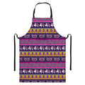 Paisley Elephant Hamsa Pattern Print Bib Apron With Pocket