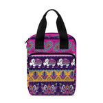 Paisley Elephant Hamsa Pattern Print Bible Tote Bag