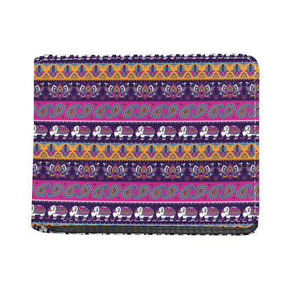 Paisley Elephant Hamsa Pattern Print Bifold Wallet