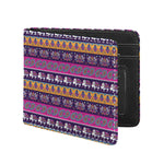 Paisley Elephant Hamsa Pattern Print Bifold Wallet