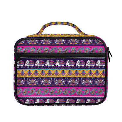 Paisley Elephant Hamsa Pattern Print Briefcase Bible Bag