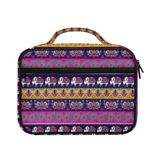 Paisley Elephant Hamsa Pattern Print Briefcase Bible Bag