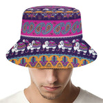 Paisley Elephant Hamsa Pattern Print Bucket Hat