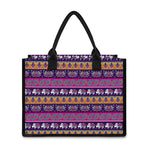 Paisley Elephant Hamsa Pattern Print Canvas Tote Bag