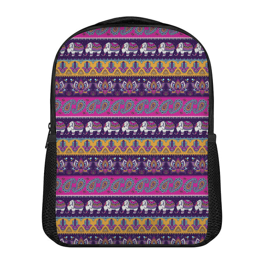 Paisley Elephant Hamsa Pattern Print Casual Backpack