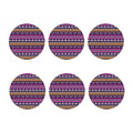 Paisley Elephant Hamsa Pattern Print Coaster Set