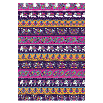 Paisley Elephant Hamsa Pattern Print Curtain