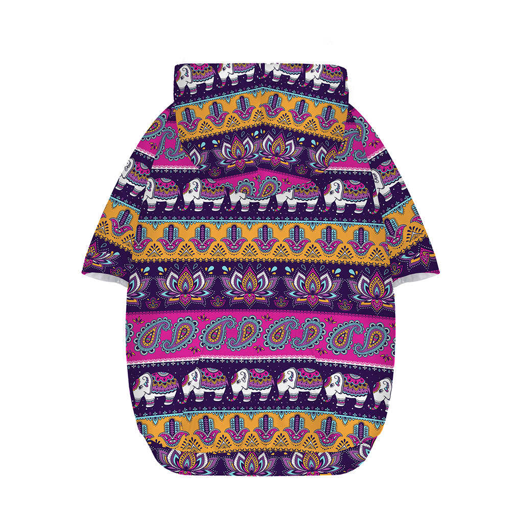 Paisley Elephant Hamsa Pattern Print Dog Zip Up Hoodie