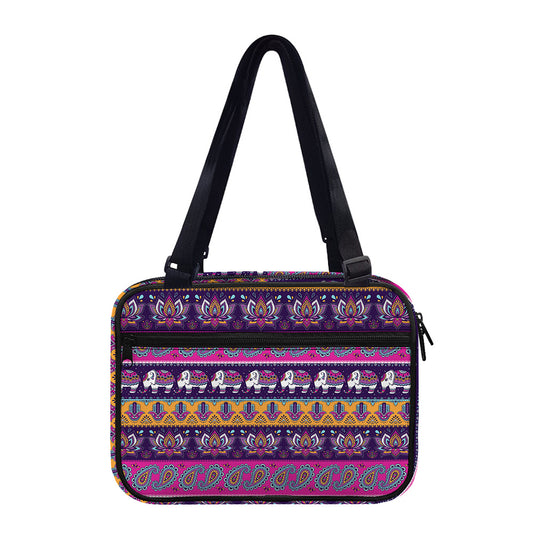 Paisley Elephant Hamsa Pattern Print Double Strap Bible Bag