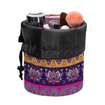 Paisley Elephant Hamsa Pattern Print Drawstring Makeup Bag