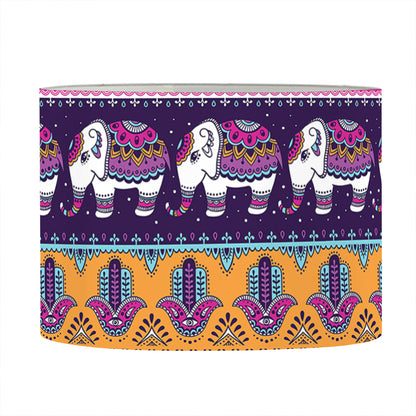Paisley Elephant Hamsa Pattern Print Drum Lamp Shade