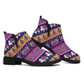 Paisley Elephant Hamsa Pattern Print Flat Ankle Boots