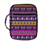 Paisley Elephant Hamsa Pattern Print Front Pocket Bible Bag