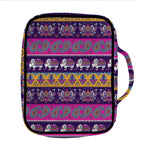 Paisley Elephant Hamsa Pattern Print Front Pocket Bible Bag