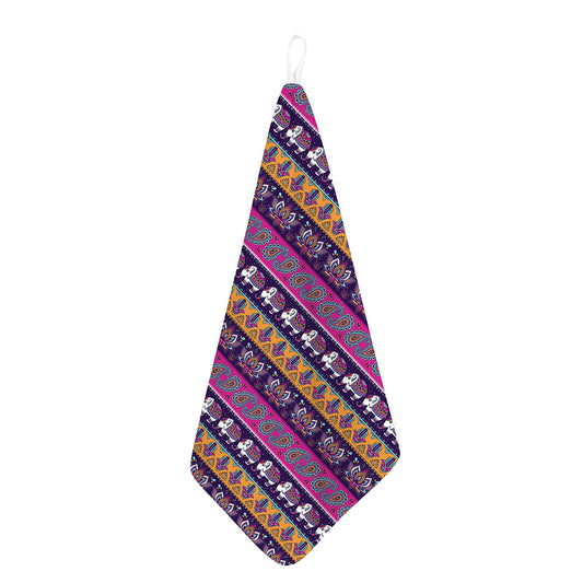 Paisley Elephant Hamsa Pattern Print Hand Towel