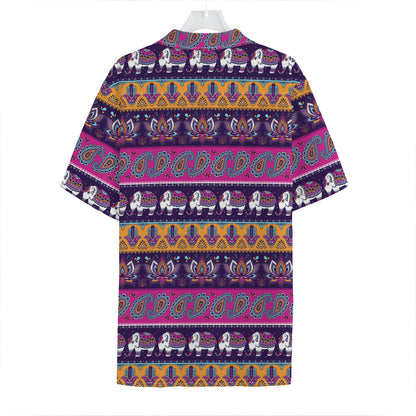 Paisley Elephant Hamsa Pattern Print Hawaiian Shirt