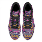 Paisley Elephant Hamsa Pattern Print High Top Leather Sneakers