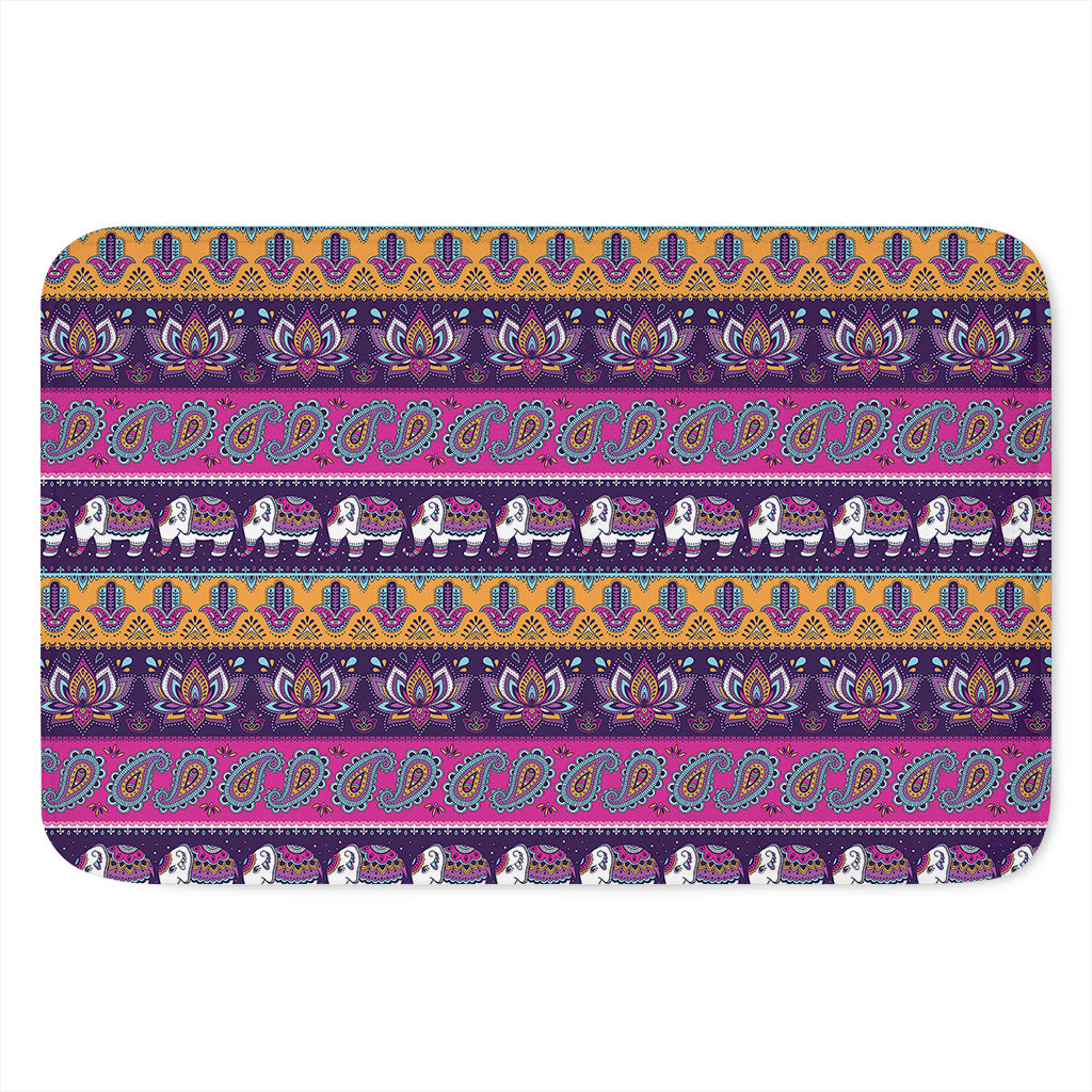 Paisley Elephant Hamsa Pattern Print Indoor Door Mat