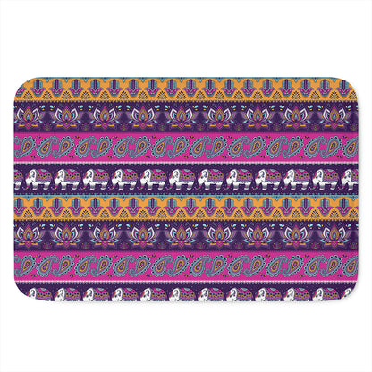 Paisley Elephant Hamsa Pattern Print Indoor Door Mat
