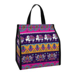 Paisley Elephant Hamsa Pattern Print Insulated Lunch Tote