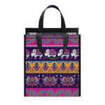 Paisley Elephant Hamsa Pattern Print Insulated Lunch Tote