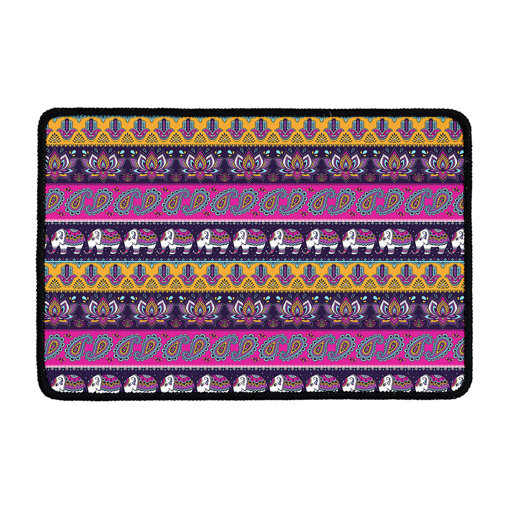 Paisley Elephant Hamsa Pattern Print Kitchen Mat